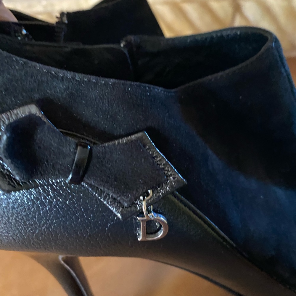 Christian Dior Suede with Embroidered Detail Black Booties 10.5 - Picture 12 of 16